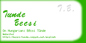 tunde becsi business card